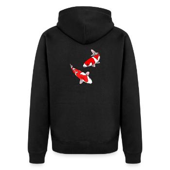 Carpes koï - Veste à capuche bio Premium Unisexe - noir - Dos - Nico (187cm)