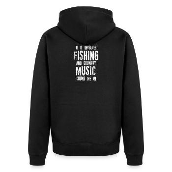 La pêche et la musique country comptent dans - Veste à capuche bio Premium Unisexe - noir - Dos - Nico (187cm)