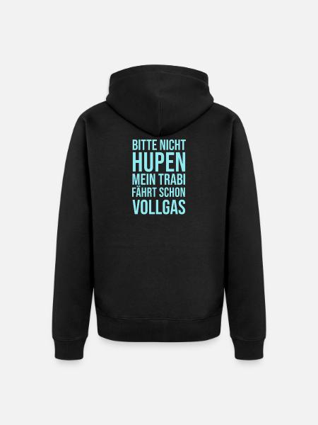 Trabi Spruch - Unisex Premium Bio Zip Hoodie - Schwarz