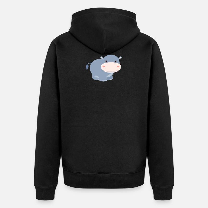 Hippo mignon - Veste à capuche bio Premium Unisexe - noir