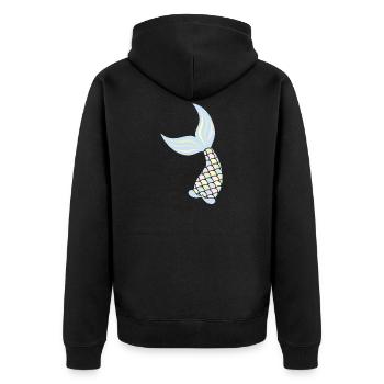 Meerjungfrau - Unisex Premium Bio Zip Hoodie - Schwarz - Hinten - Nico (187cm)