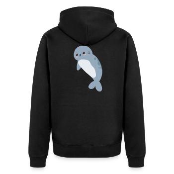 Robbe - Unisex Premium Bio Zip Hoodie - Schwarz - Hinten - Nico (187cm)