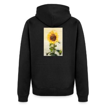 Tournesol à l'aquarelle - Veste à capuche bio Premium Unisexe - noir - Dos - Nico (187cm)
