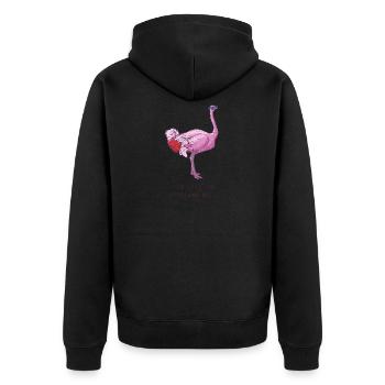 Pink ostrich - Unisex Premium Organic Zip Hoodie - black - Back - Nico (187cm)