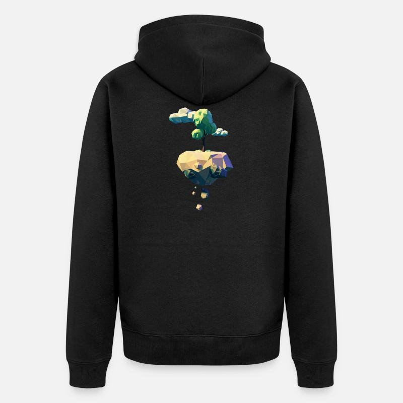 Flying Tree | Low Poly - Unisex Premium Bio Zip Hoodie - Schwarz