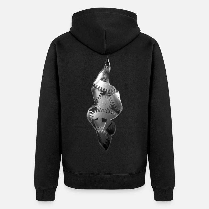 EBM, industriels, engrenages en acier - Veste à capuche bio Premium Unisexe - noir