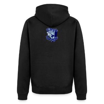 Boogie Woogie Piano Design - Unisex Premium Bio Zip Hoodie - Schwarz - Hinten - Nico (187cm)