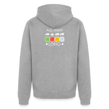 ALL SEASON LONG bike - Unisex Premium Organic Zip Hoodie - heather grey - Back - Nico (187cm)