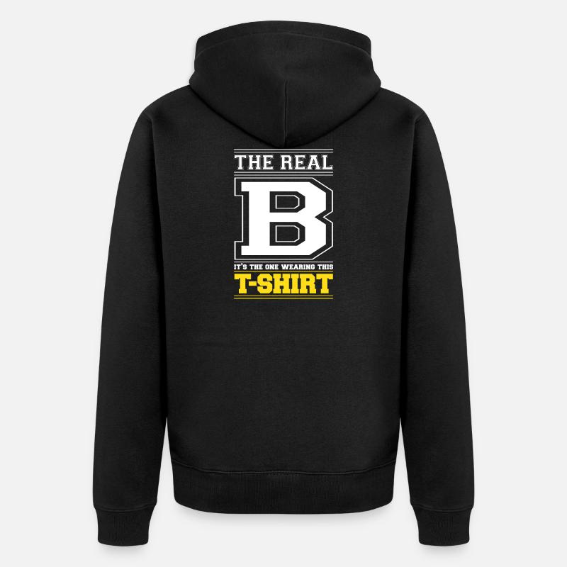 INITIAL B - LETTER B - Unisex Premium Organic Zip Hoodie - black
