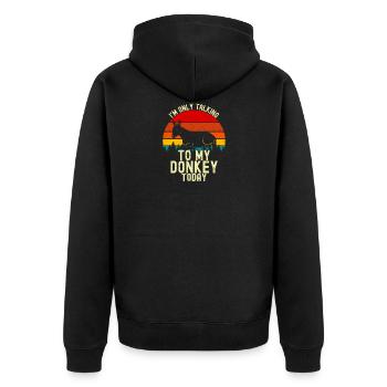 donkey - Unisex Premium Organic Zip Hoodie - black - Back - Nico (187cm)