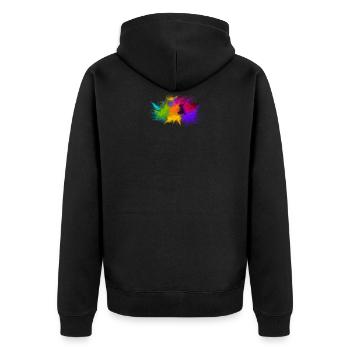 Nuage de couleur - Veste à capuche bio Premium Unisexe - noir - Dos - Nico (187cm)
