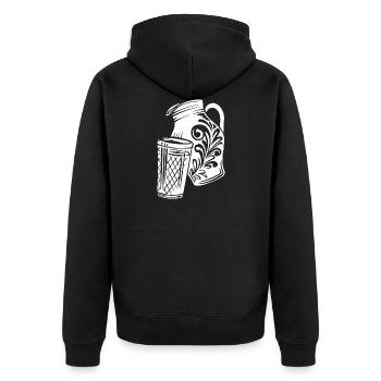 Apfelwein Hessisch Äppelwoi Geschenk Hessen Babbel - Unisex Premium Bio Zip Hoodie - Schwarz - Hinten - Nico (187cm)