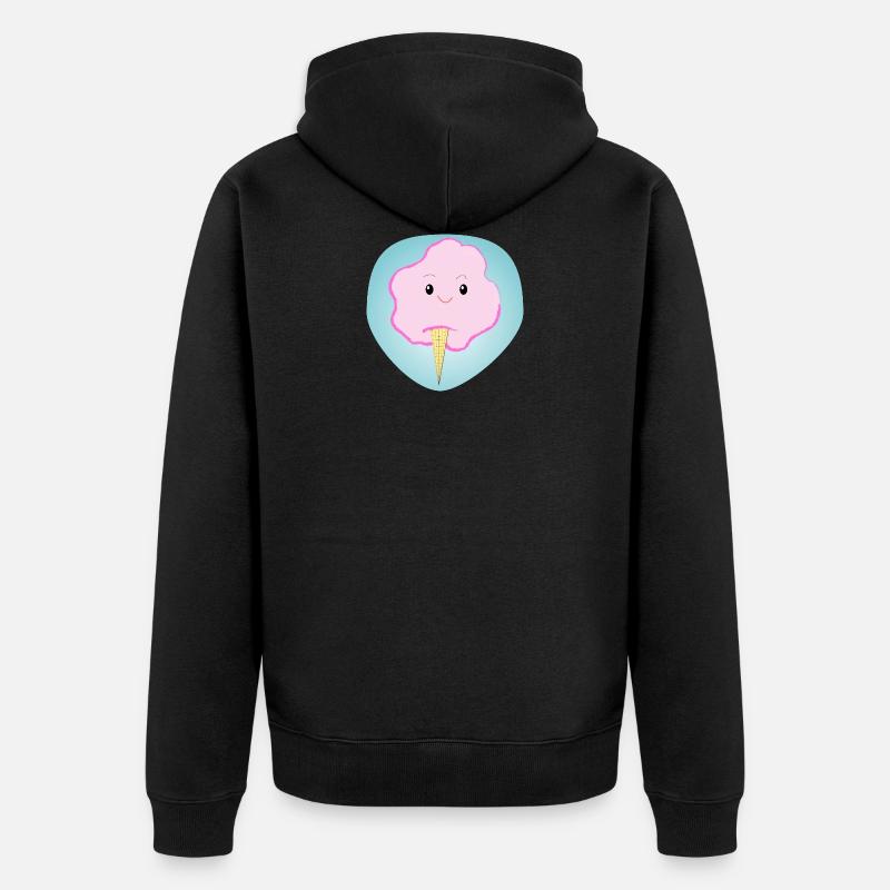 Fröhliche Zuckerwatte - Geschenk - Geschenkidee - Unisex Premium Bio Zip Hoodie - Schwarz