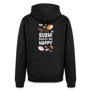 Sushi makes me happy - Veste à capuche bio Premium Unisexe - noir - Dos - Nico (187cm)