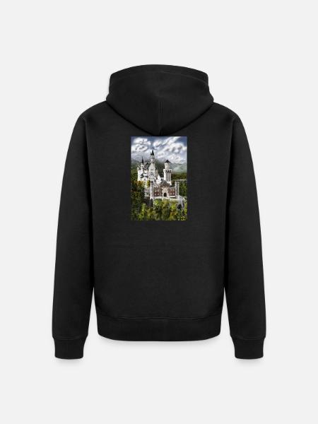 Neu Schwanstein Castle - Unisex Premium Organic Zip Hoodie - black