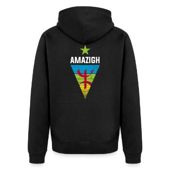 Amazigh - Veste à capuche bio Premium Unisexe - noir - Dos - Nico (187cm)