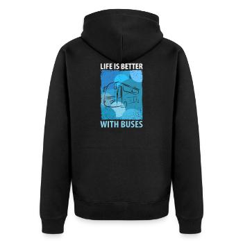 Bus Bus Driver School Bus Bus Bus Driver - Unisex Premium Organic Zip Hoodie - black - Back - Nico (187cm)