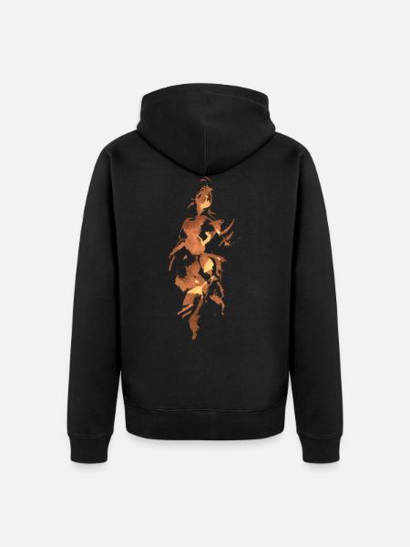 Frau abstrakt - TUSCHE - Unisex Premium Bio Zip Hoodie - Schwarz