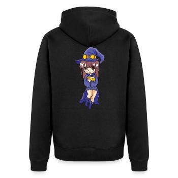 Witch - Unisex Premium Organic Zip Hoodie - black - Back - Nico (187cm)
