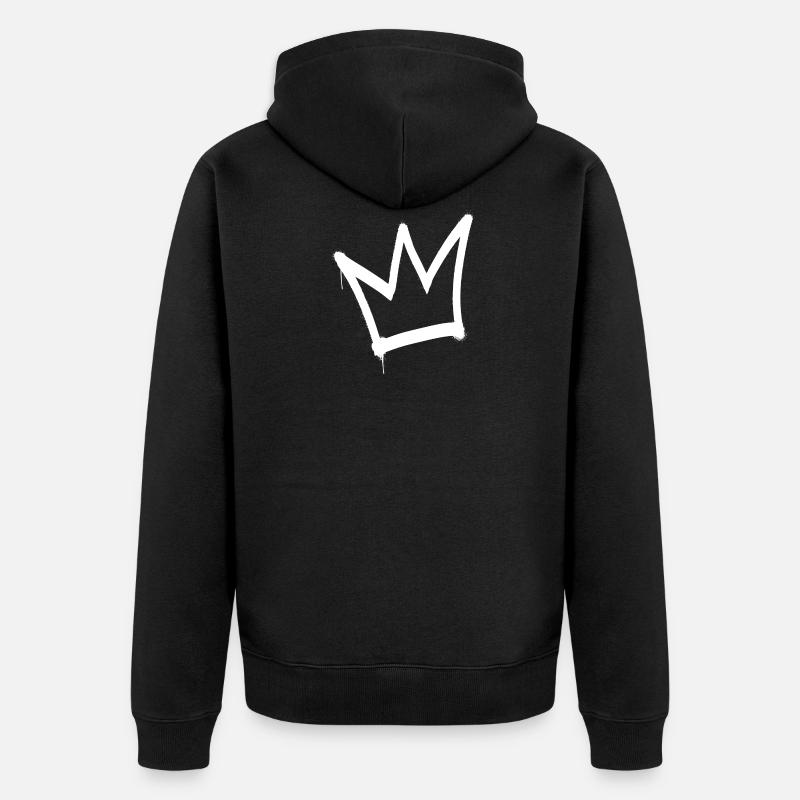 Graffiti Krone King - Unisex Premium Bio Zip Hoodie - Schwarz