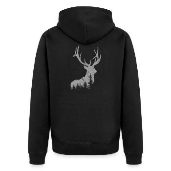 Cerf - Veste à capuche bio Premium Unisexe - noir - Dos - Nico (187cm)