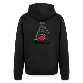 Bremen, Bremen Town Musicians, Ville, Allemagne - Veste à capuche bio Premium Unisexe - noir - Dos - Nico (187cm)