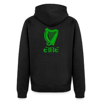 Saint-Patrick Gaélique Disant Eire Avec Harpe - Veste à capuche bio Premium Unisexe - noir - Dos - Nico (187cm)