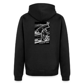 Cars life - Unisex Premium Organic Zip Hoodie - black - Back - Nico (187cm)