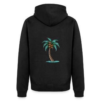 Icône de palmier - Veste à capuche bio Premium Unisexe - noir - Dos - Nico (187cm)