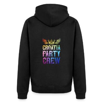 Croatia Party Crew Saying - Unisex Premium Organic Zip Hoodie - black - Back - Nico (187cm)