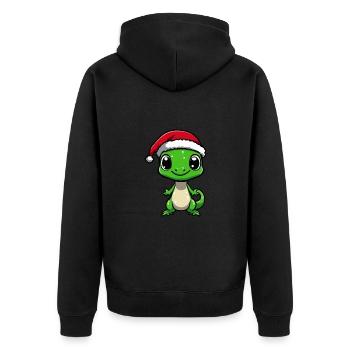 Lézard Noël Noël - Veste à capuche bio Premium Unisexe - noir - Dos - Nico (187cm)