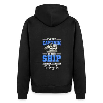 Sailing Captain Sail Sailor - Unisex Premium Organic Zip Hoodie - black - Back - Nico (187cm)