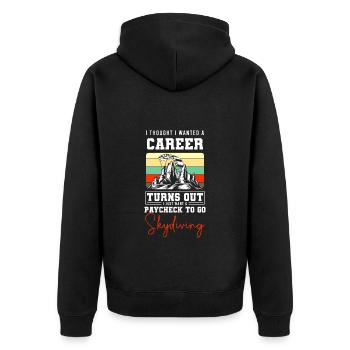Skidiving Adrenaline Flying - Unisex Premium Organic Zip Hoodie - black - Back - Nico (187cm)