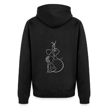 Family baby single line - Unisex Premium Organic Zip Hoodie - black - Back - Nico (187cm)