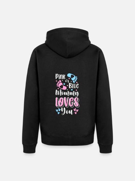 Babybauch Mutter Mama - Unisex Premium Bio Zip Hoodie - Schwarz