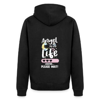 Naissance du ventre du bébé Progéniture de la future mère - Veste à capuche bio Premium Unisexe - noir - Dos - Nico (187cm)
