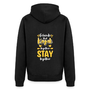 Ruderer Sport Steuermann - Unisex Premium Bio Zip Hoodie - Schwarz - Hinten - Nico (187cm)