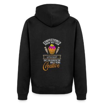 Pastry chef baking tarts - Unisex Premium Organic Zip Hoodie - black - Back - Nico (187cm)
