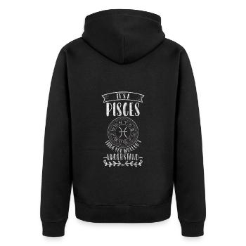 Zodiac sign Birthday Month of birth - Unisex Premium Organic Zip Hoodie - black - Back - Nico (187cm)