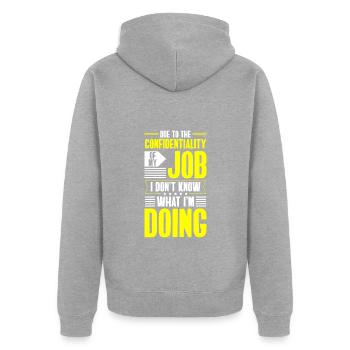 Artisanat Travail Père Humour - Veste à capuche bio Premium Unisexe - gris chiné - Dos - Nico (187cm)