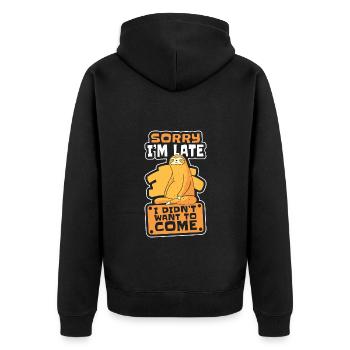 Chill out Hang out leisurely sweet - Unisex Premium Organic Zip Hoodie - black - Back - Nico (187cm)