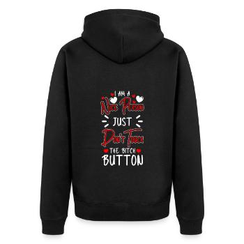 Just watch funny trouble - Unisex Premium Organic Zip Hoodie - black - Back - Nico (187cm)