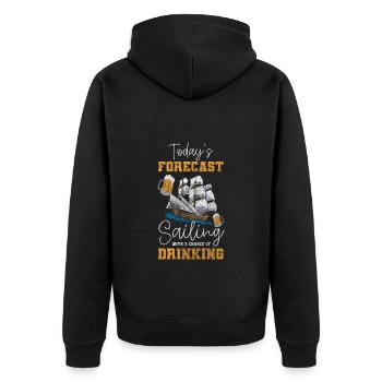 Segelschiff Meer Anker Urlaub - Unisex Premium Bio Zip Hoodie - Schwarz - Hinten - Nico (187cm)