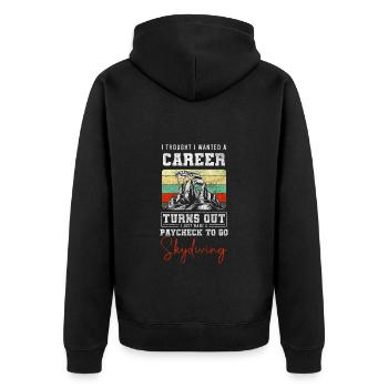 Fallschirm Adrenalin Gleitschirmfliegen - Unisex Premium Bio Zip Hoodie - Schwarz - Hinten - Nico (187cm)