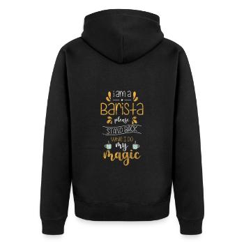 Barman portafilter espresso - Veste à capuche bio Premium Unisexe - noir - Dos - Nico (187cm)
