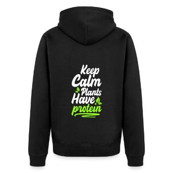 Véganisme Bien-être animal Biologique sain - Veste à capuche bio Premium Unisexe - noir - Dos - Nico (187cm)