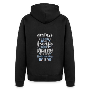 Elfe Träume Jungen Magie - Unisex Premium Bio Zip Hoodie - Schwarz - Hinten - Nico (187cm)