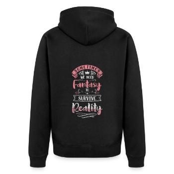 Fantasy Dream Magic - Unisex Premium Organic Zip Hoodie - black - Back - Nico (187cm)