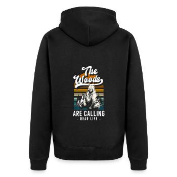 Bear Strong Fur Zodiac Sign - Unisex Premium Organic Zip Hoodie - black - Back - Nico (187cm)
