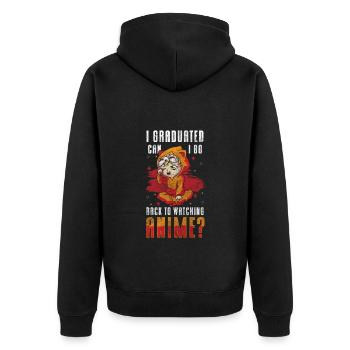Japan Gaming Senpai Waifu - Unisex Premium Bio Zip Hoodie - Schwarz - Hinten - Nico (187cm)